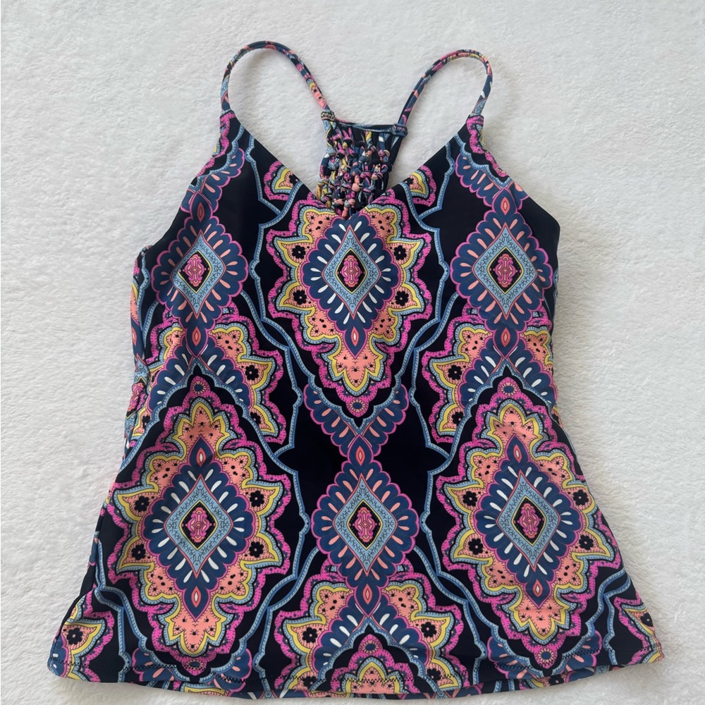 Colorful Geometric Print Women's Tankini Top